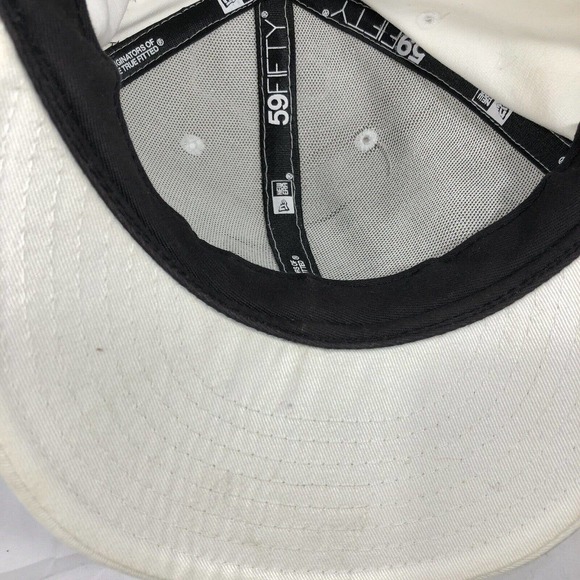 Tampa Bay Rays MLB New Era 59fifty 5950 Cap Fitted 7 1/2 Whiteout DISCOLORED Hat - Picture 11 of 12